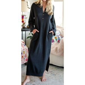 Natural Life Long Sleeve Rib Knit Maxi Sweater Dress Size S/M G10